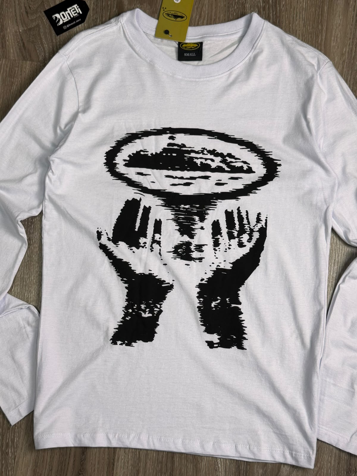 CAMISETA LONG SLEEVE CORTEIZ HANDPRINT- BRANCA