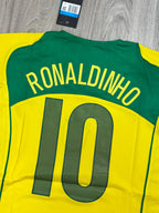 CAMISA RETRÔ BR 2004 RONALDINHO 10 - AMARELA
