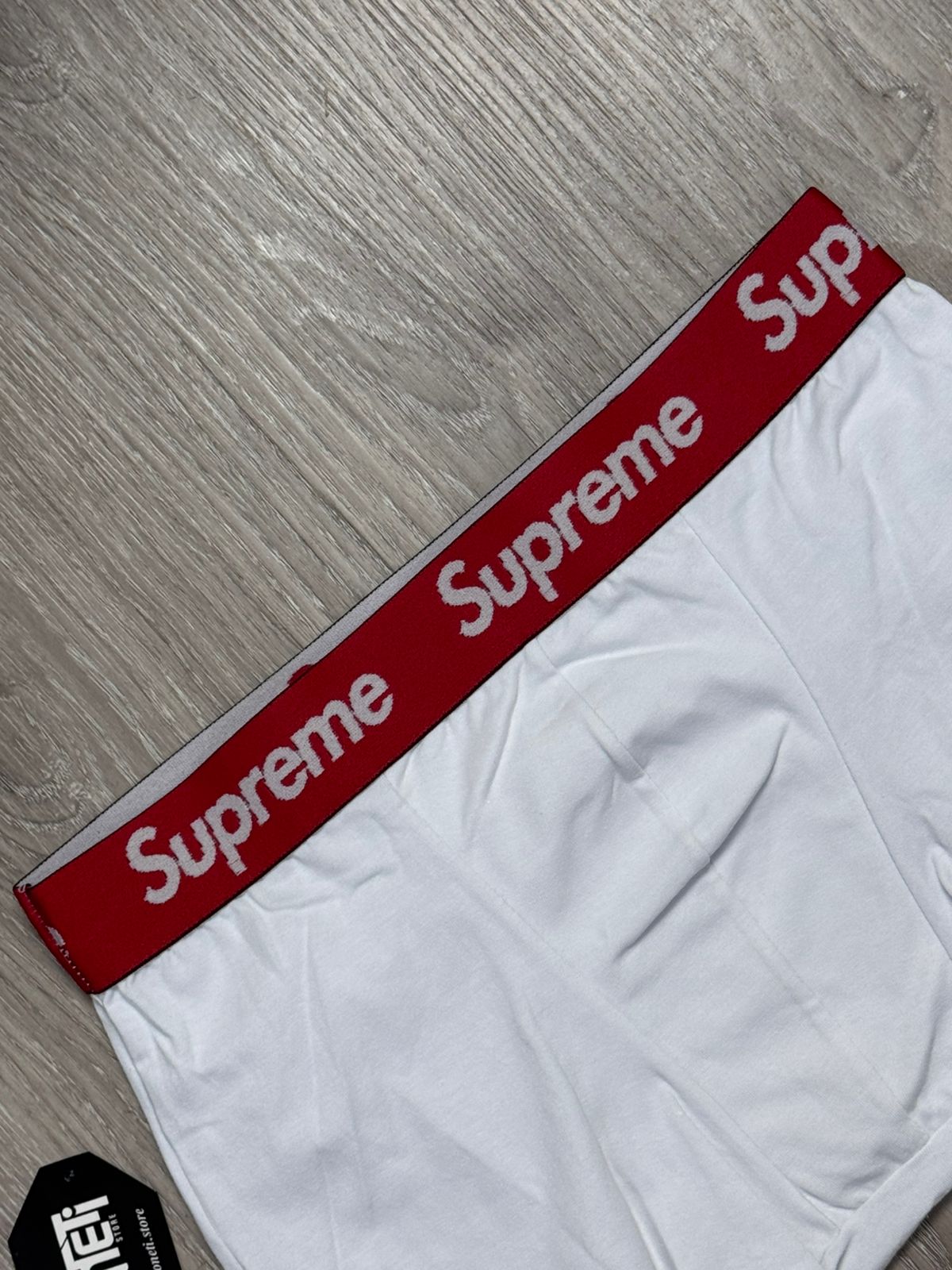 CUECA BOXER SUP - BRANCO E VERMELHO