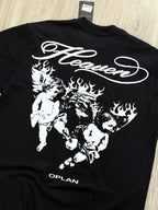 CAMISETA OVERSIZED OPLAN HEAVEN - PRETA