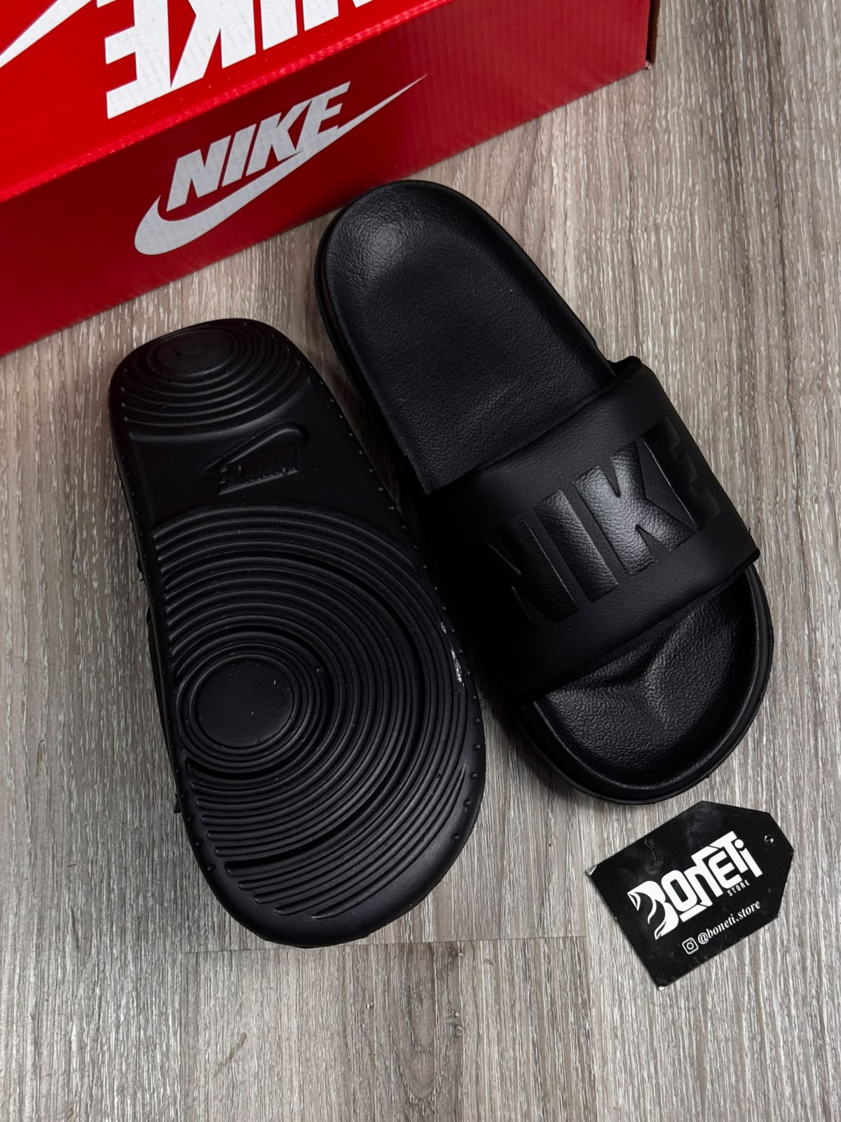 CHINELO SLIDE NK LETTER - ALL BLACK