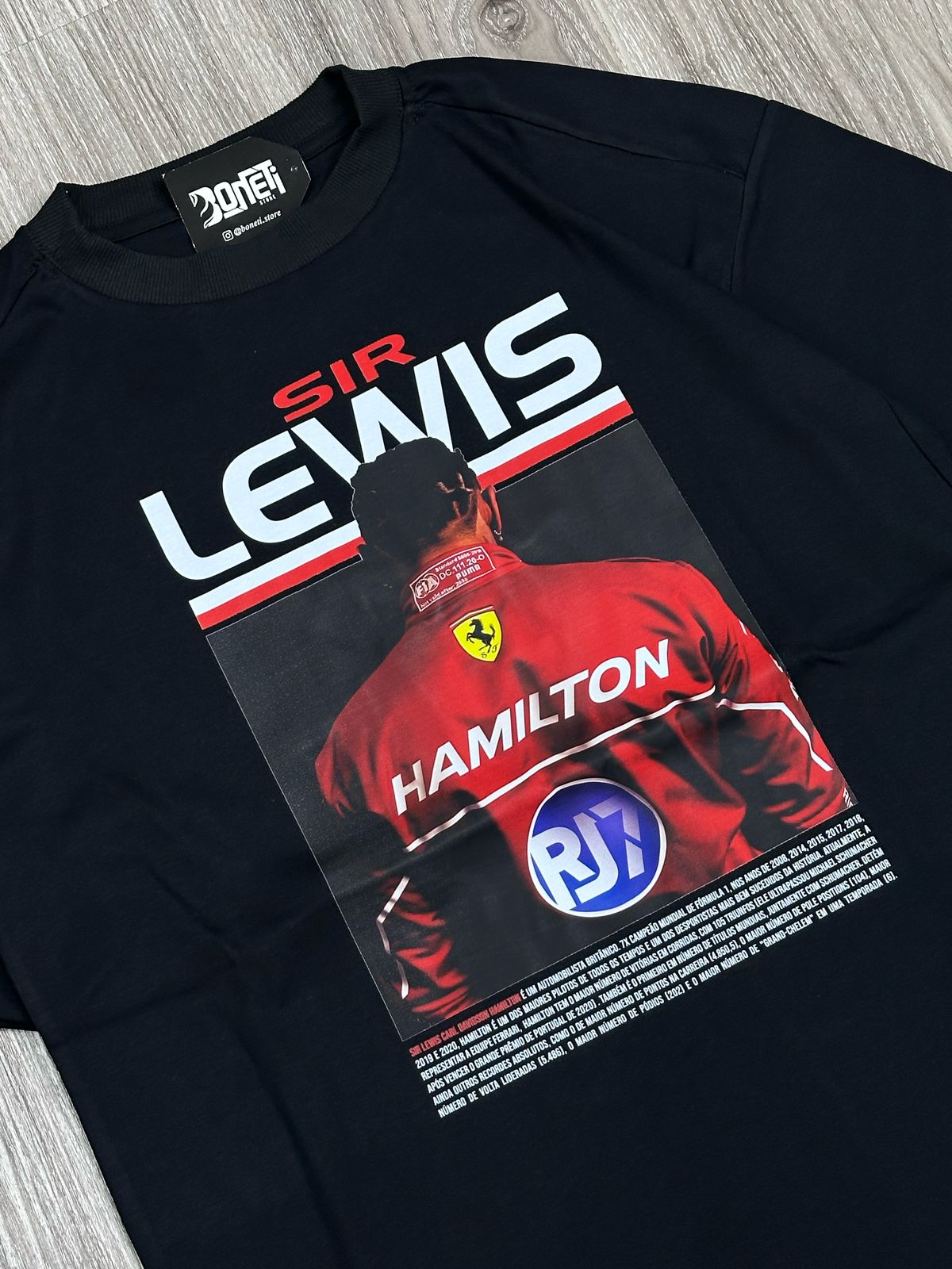 CAMISETA OVERSIZED RJ7 HAMILTON - PRETO