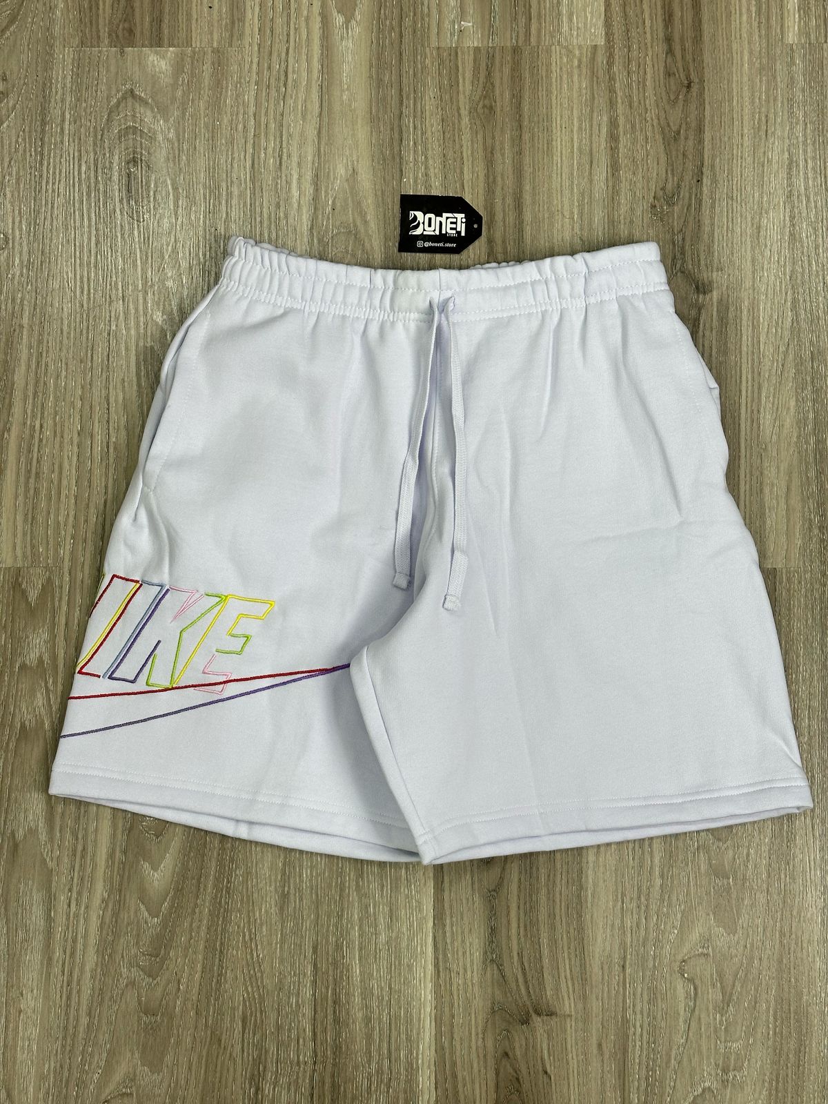 SHORTS MOLETOM NK COLOR - BRANCO