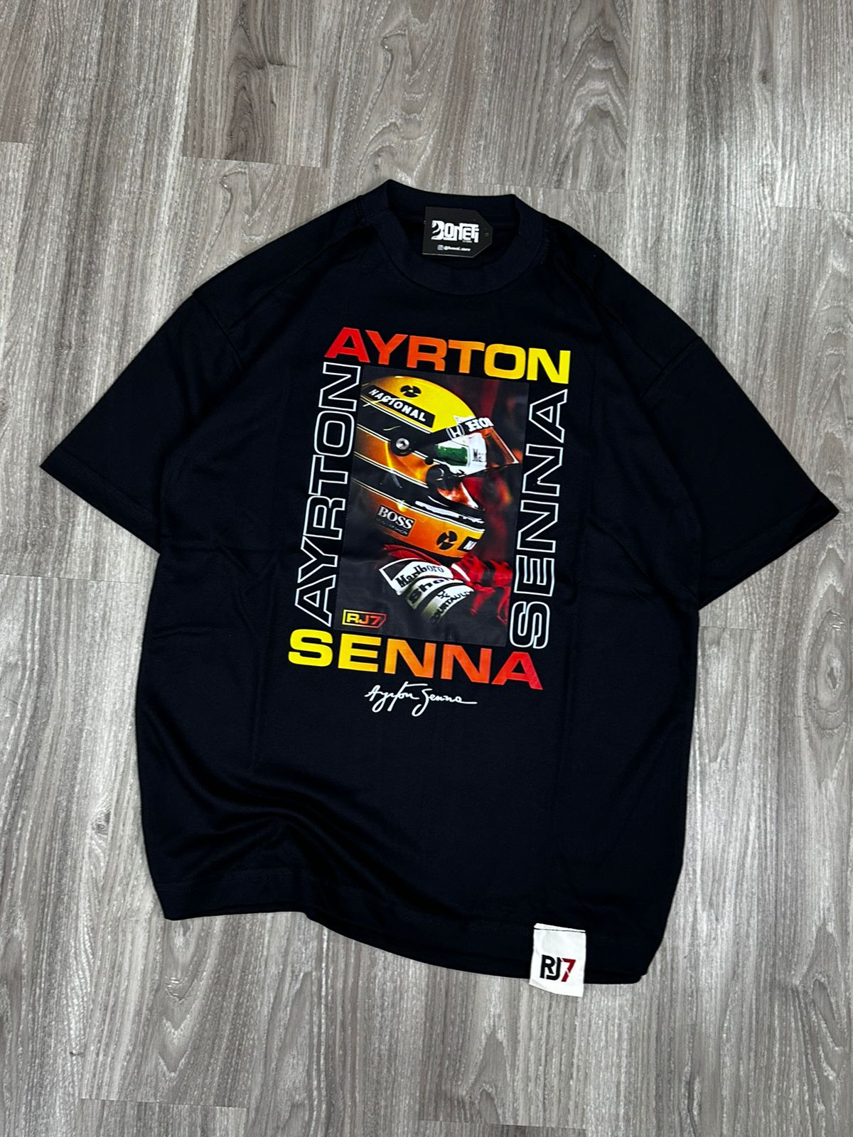 CAMISETA OVERSIZED RJ7 SENNA - PRETA