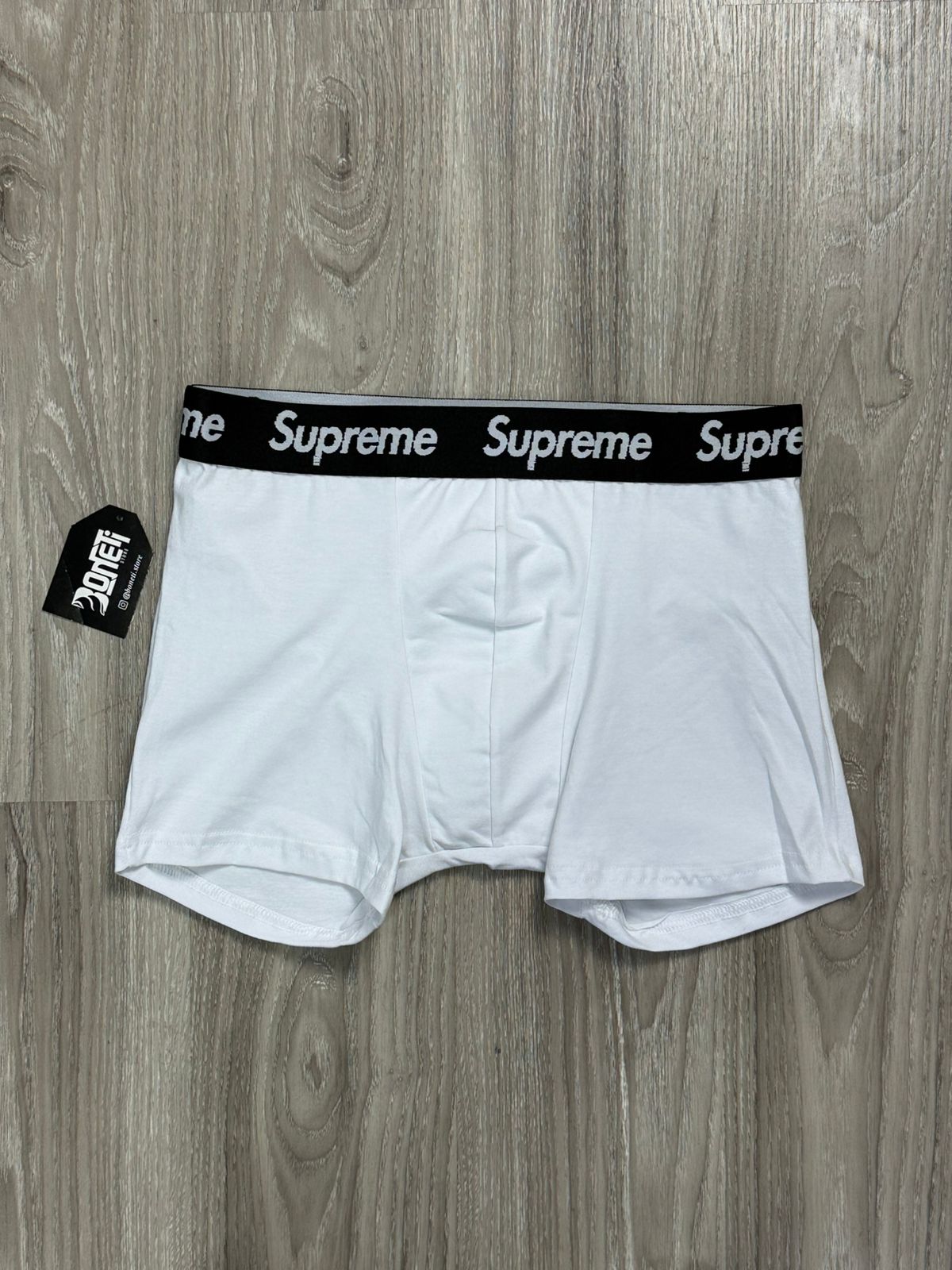 CUECA BOXER SUP - BRANCO E PRETO