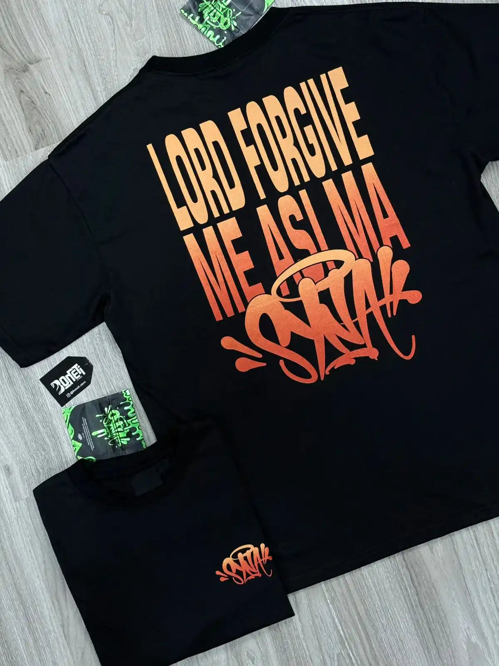 CAMISETA SYNA LORD FORGIVE - BLACK ORANGE