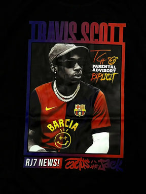 CAMISETA OVERSIZED RJ7 TRAVIS EXPLICIT - PRETA