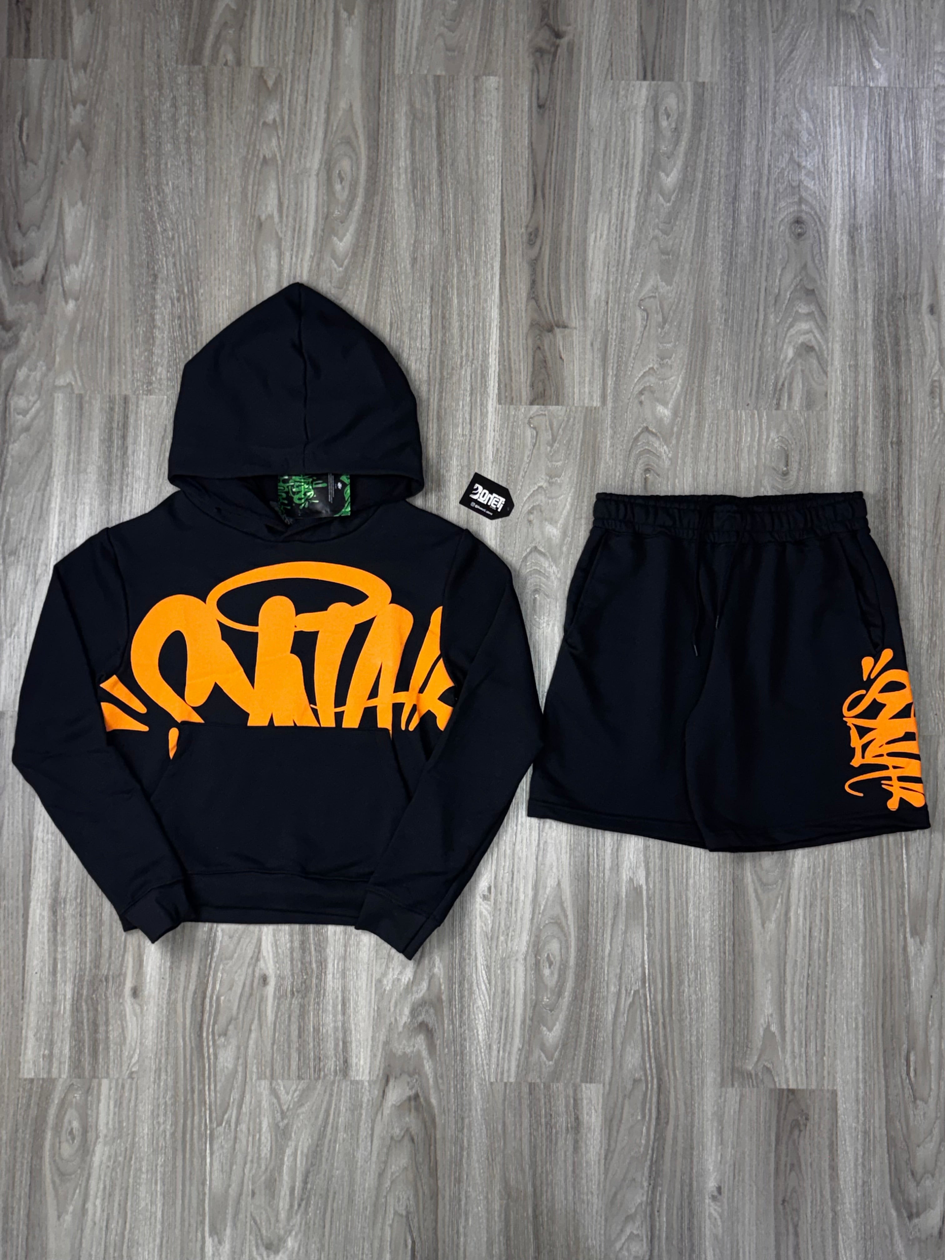 CONJUNTO SYNA WORLD MOLETOM - BLACK ORANGE – Boneti Store | Oficial