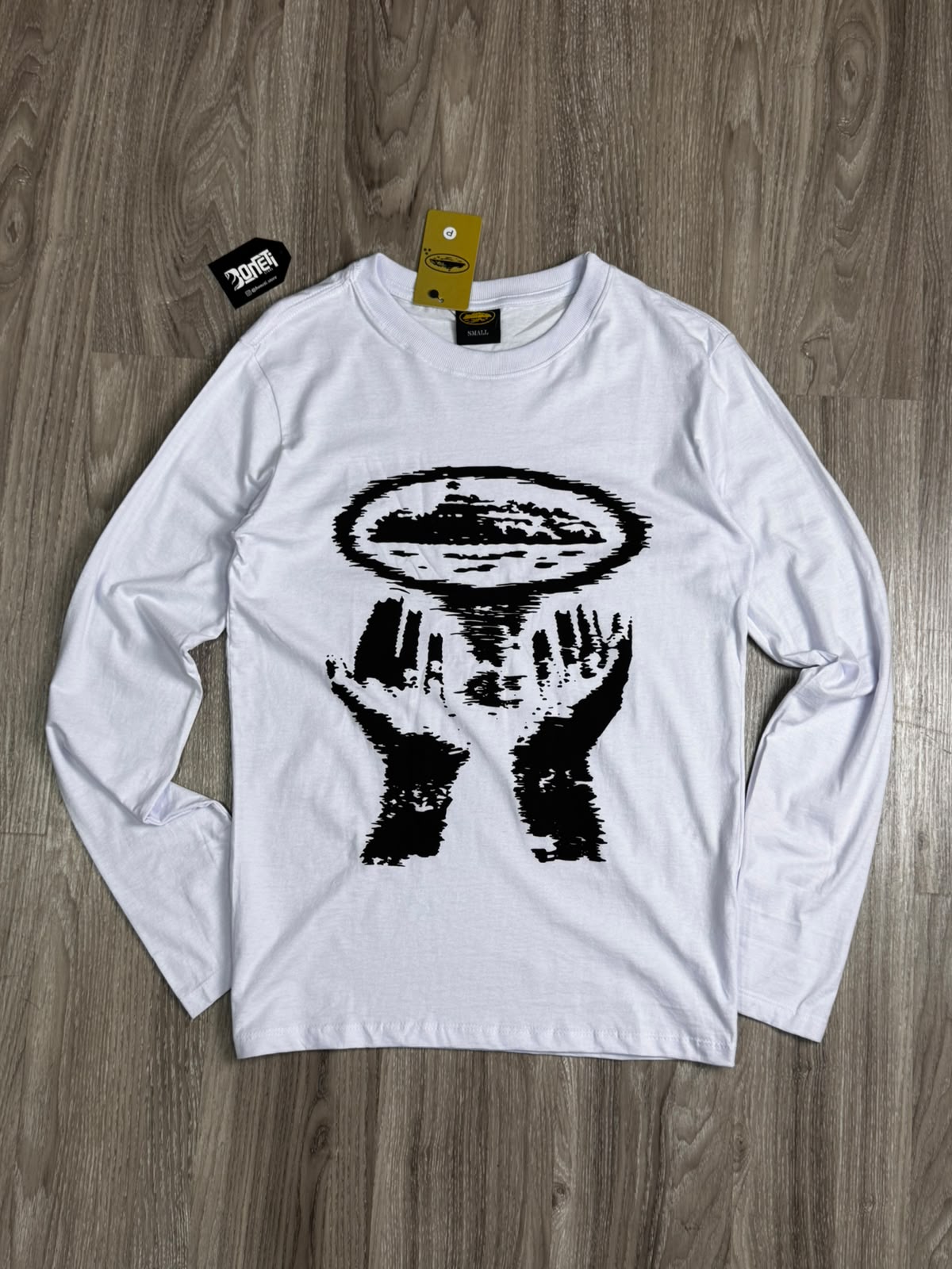 CAMISETA LONG SLEEVE CORTEIZ HANDPRINT- BRANCA