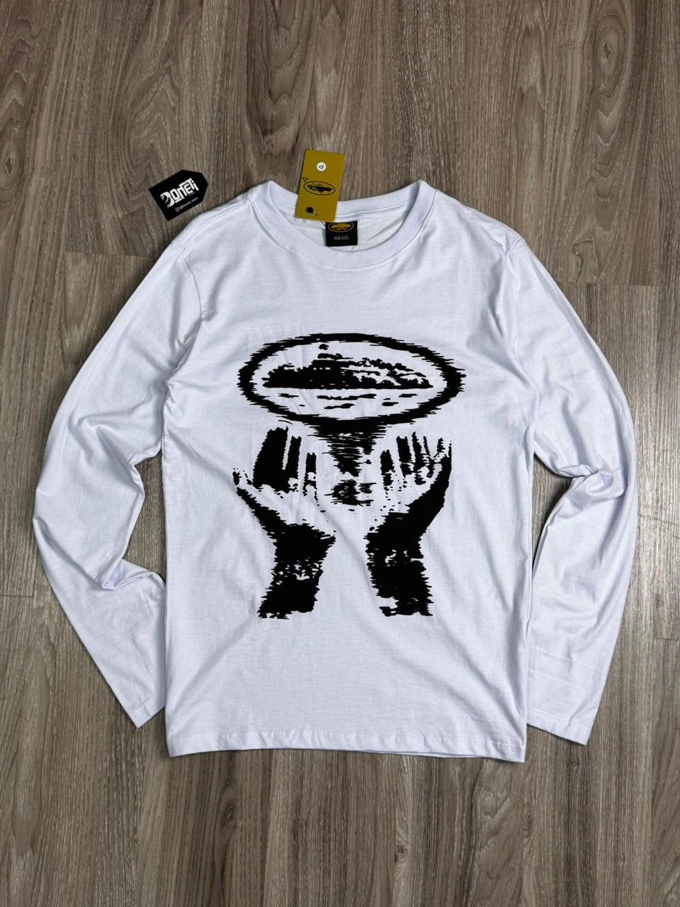 CAMISETA LONG SLEEVE CORTEIZ HANDPRINT- BRANCA