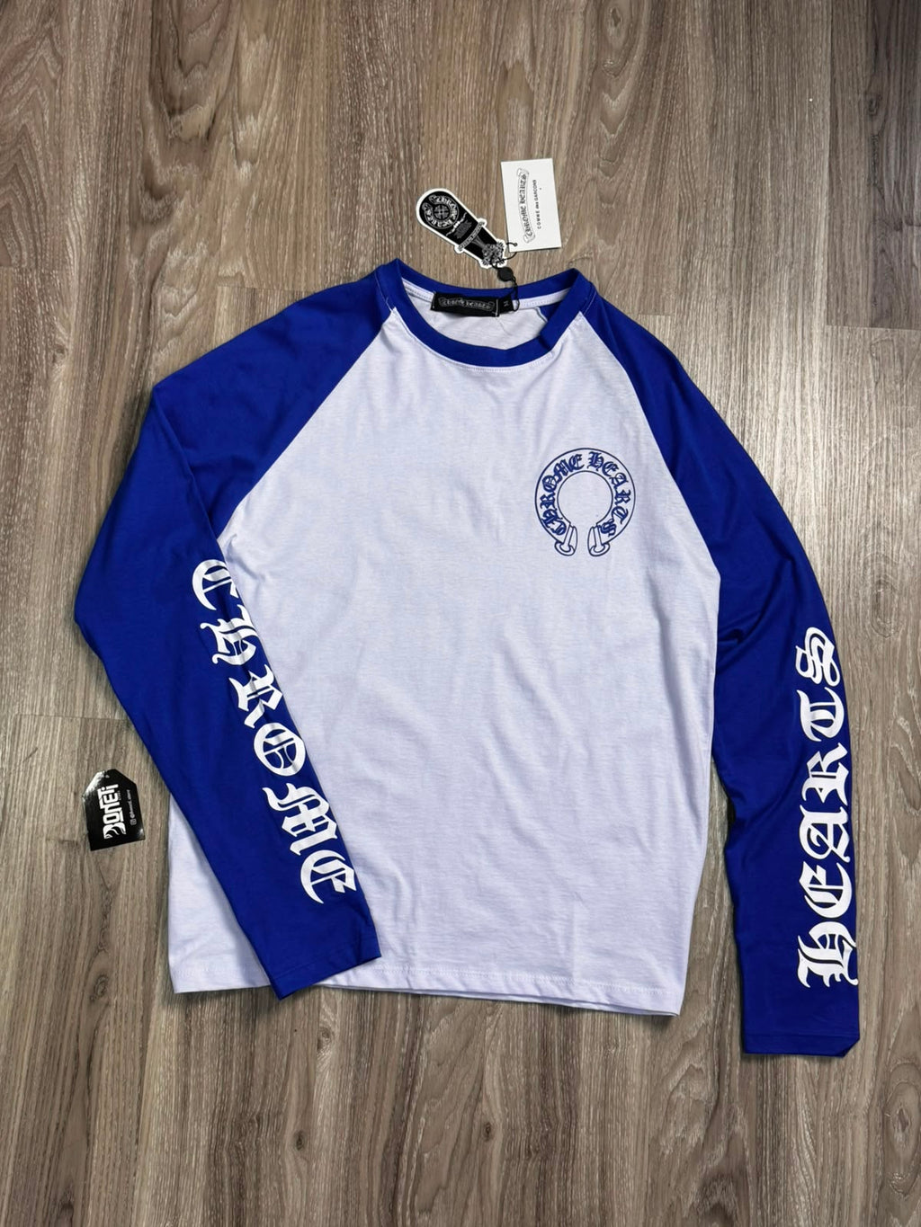 CAMISETA CHROME HEARTS LONG SLEEVE - WHITE BLUE