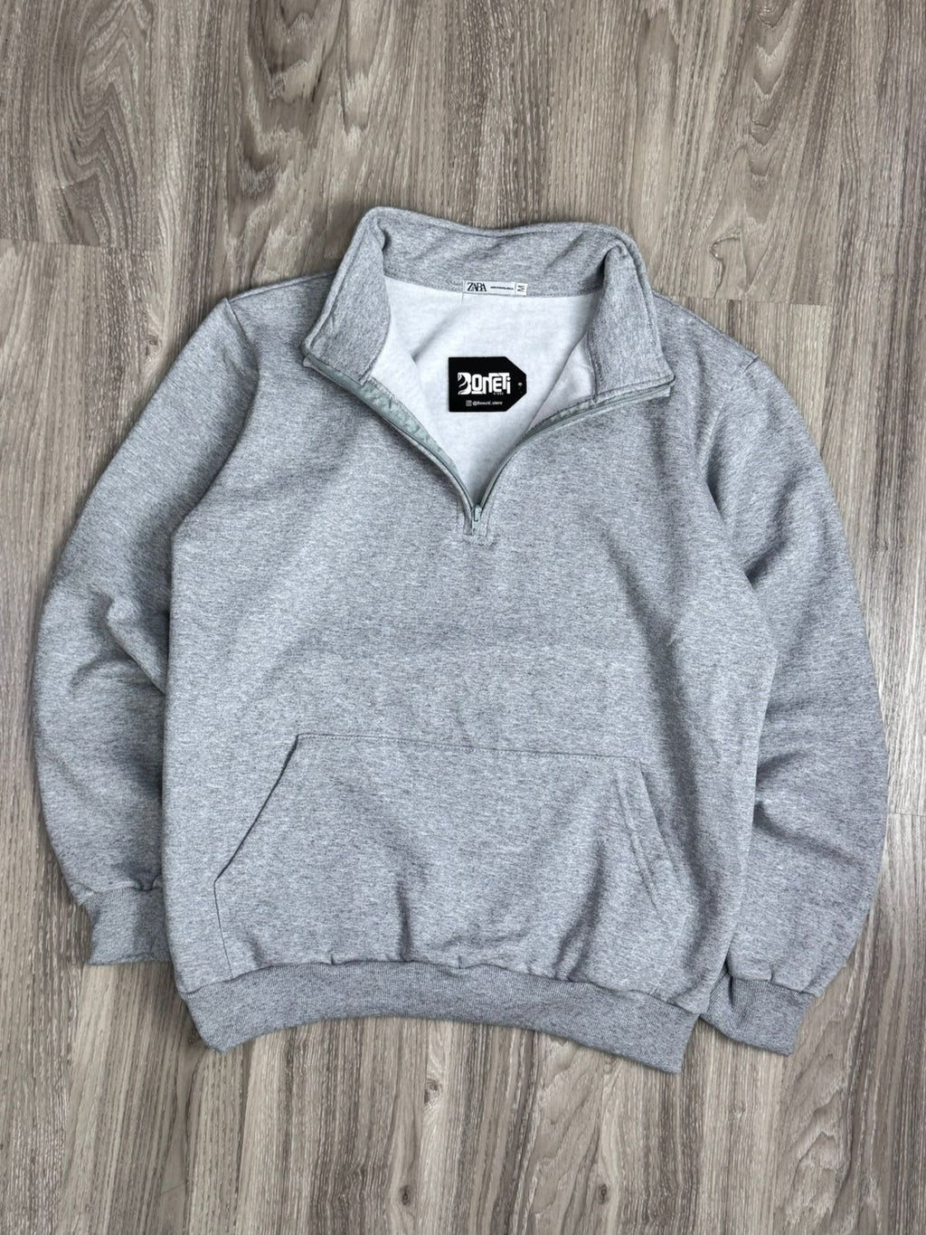 MOLETOM GOLA ALTA ZIP Z.A - CINZA