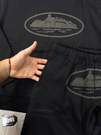 CONJUNTO CORTEIZ MOLETOM ISLAND - BLACK GREY