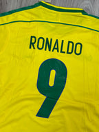 CAMISA RETRÔ BR 1998 RONALDO 9 - AMARELA