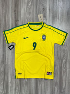 CAMISA RETRÔ BR 1998 RONALDO 9 - AMARELA