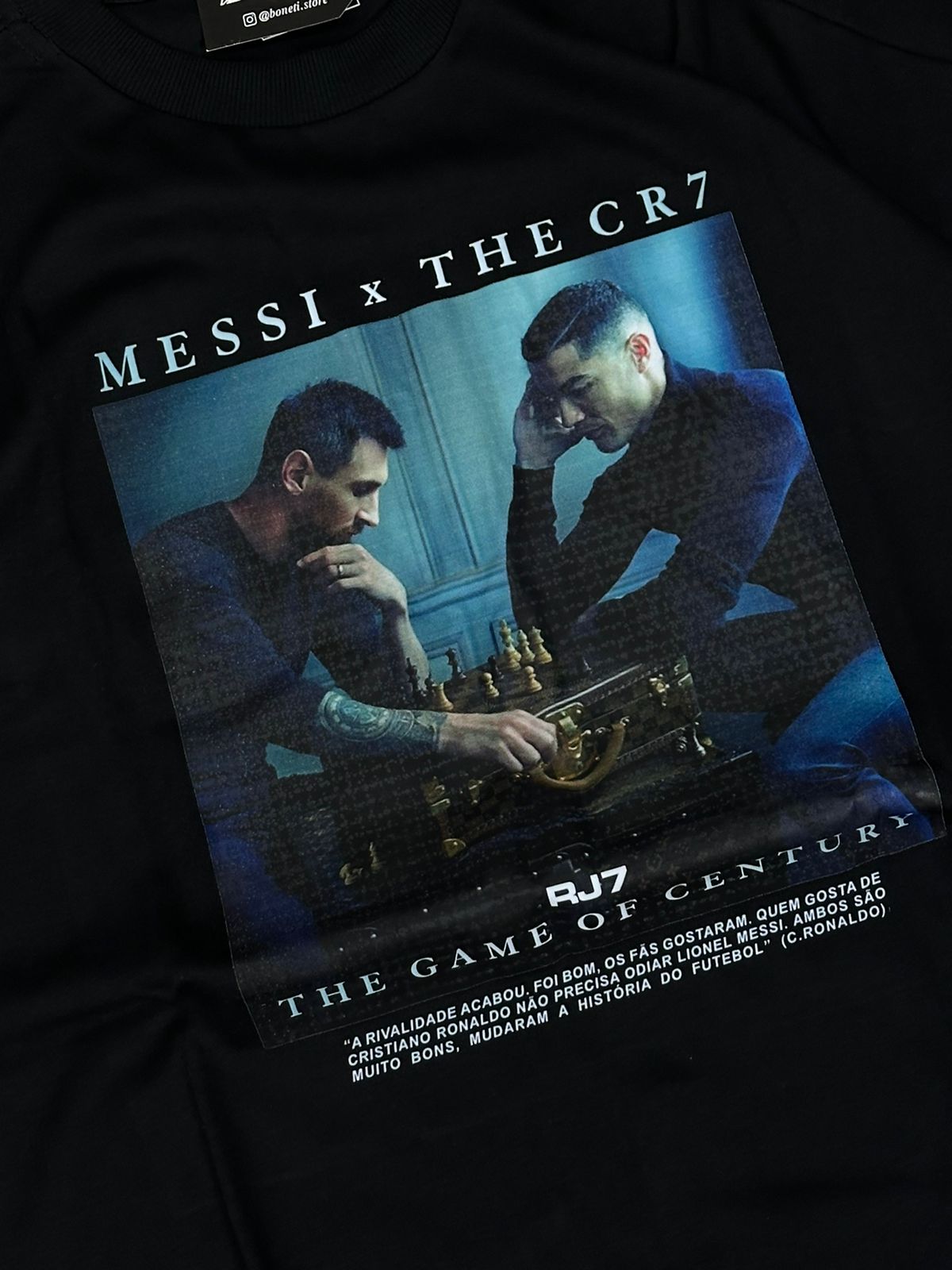 CAMISETA OVERSIZED MESSI X CR7 - PRETO