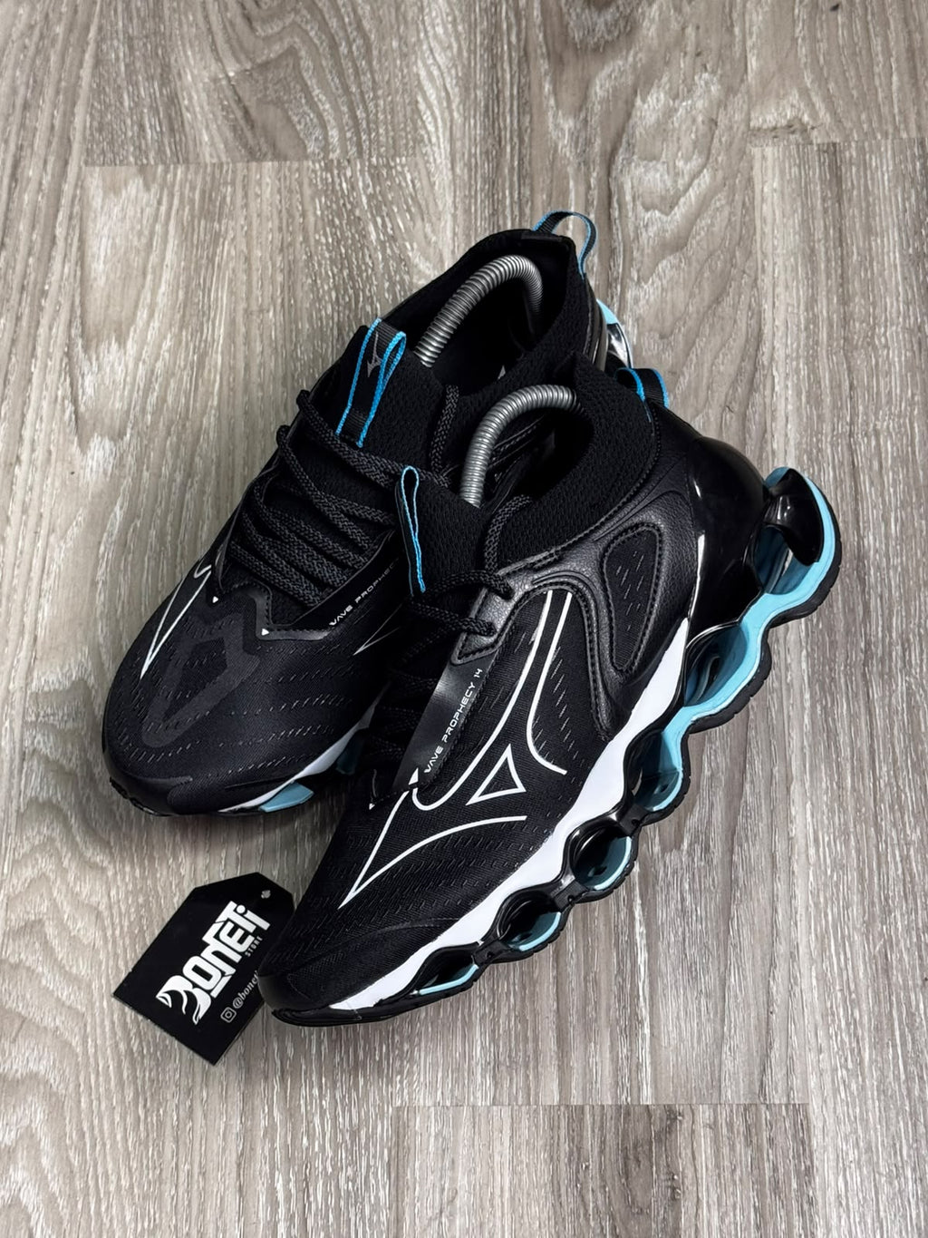 TÊNIS MZN WAVE PROPHECY 14 - PRETO E AZUL BEBÊ