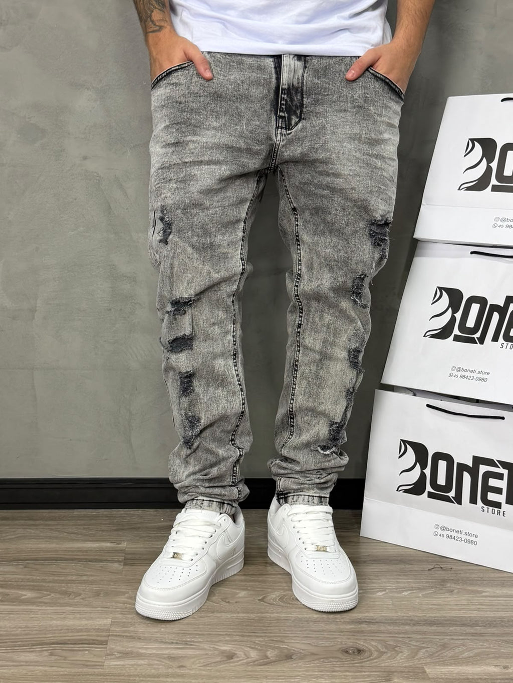 CALÇA JEANS SKINNY CINZA CITY DENIM - 6597
