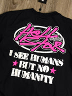 CAMISETA HELLSTAR SEE HUMANS PINK - PRETA