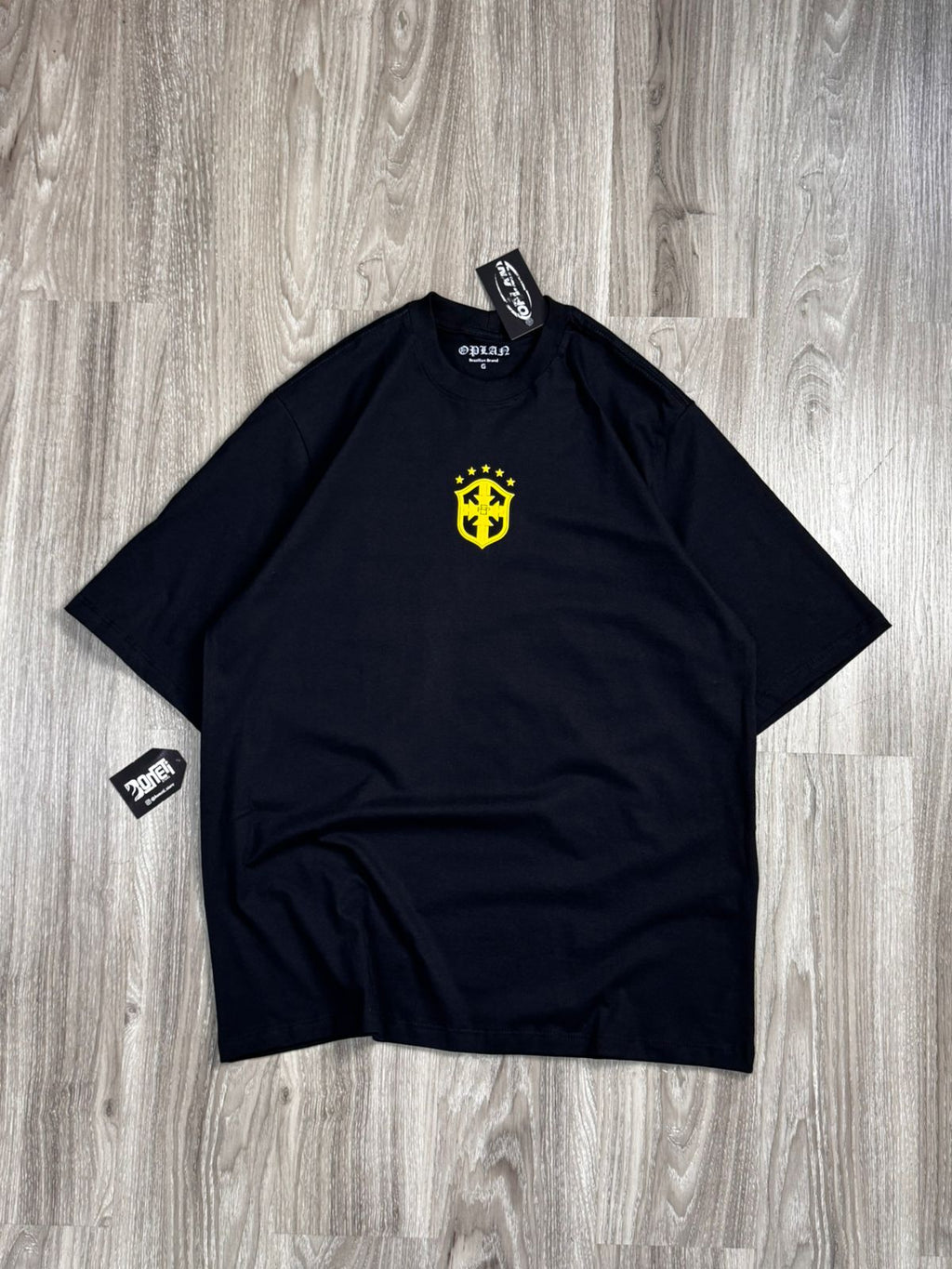 CAMISETA OVERSIZED OPLAN ICONS - PRETA