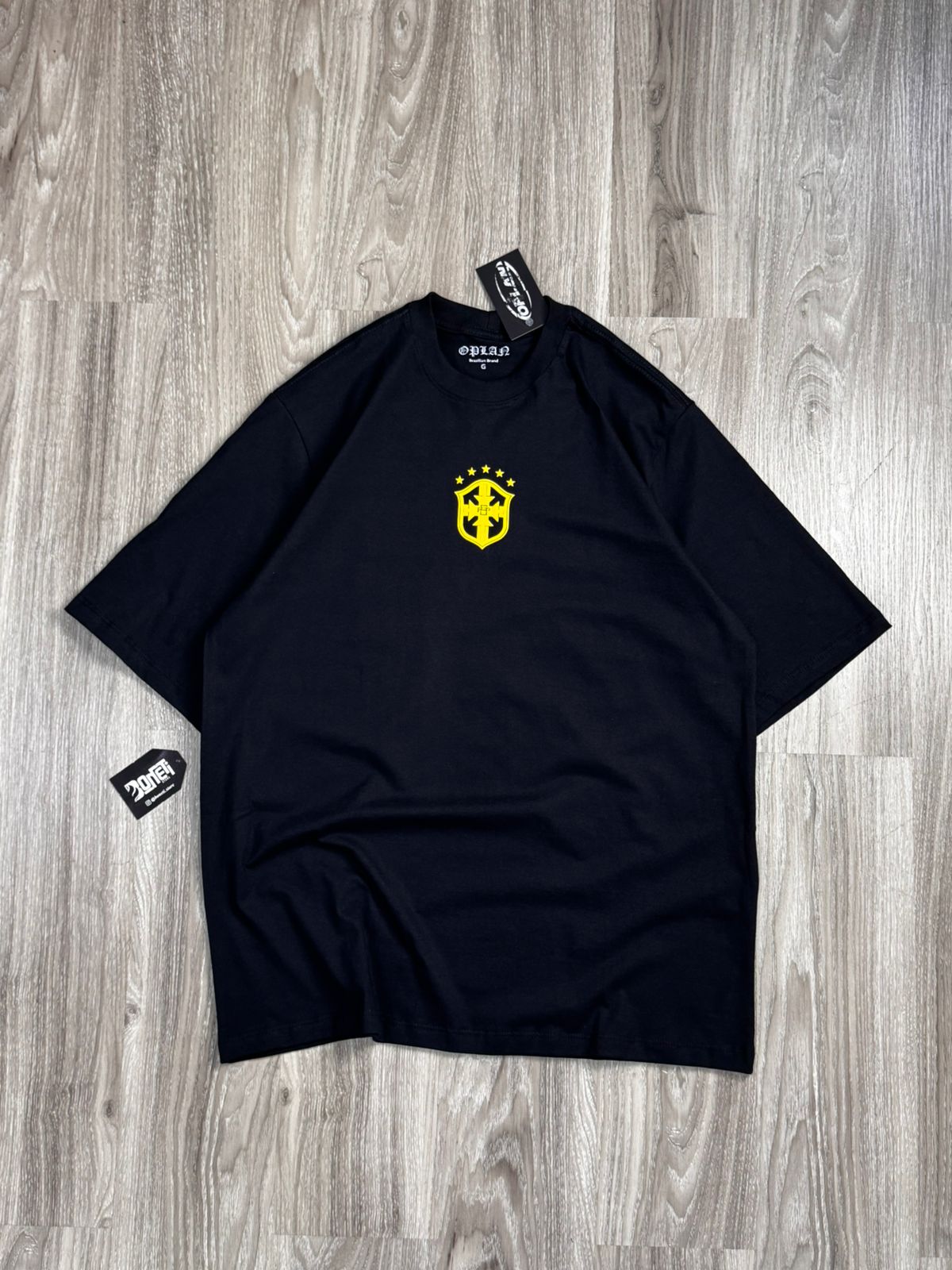 CAMISETA OVERSIZED OPLAN ICONS - PRETA