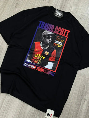 CAMISETA OVERSIZED RJ7 TRAVIS EXPLICIT - PRETA