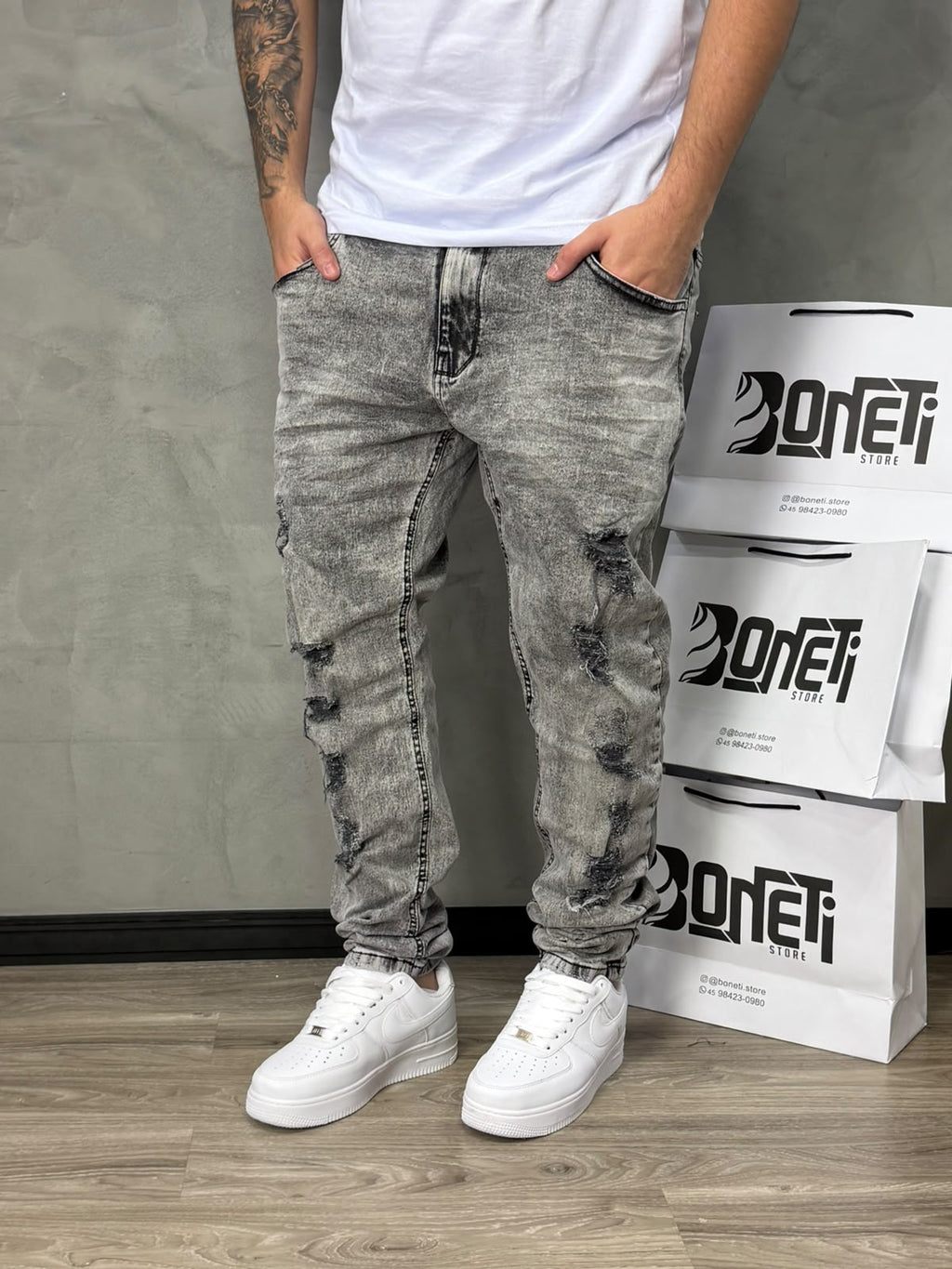 CALÇA JEANS SKINNY CINZA CITY DENIM - 6597
