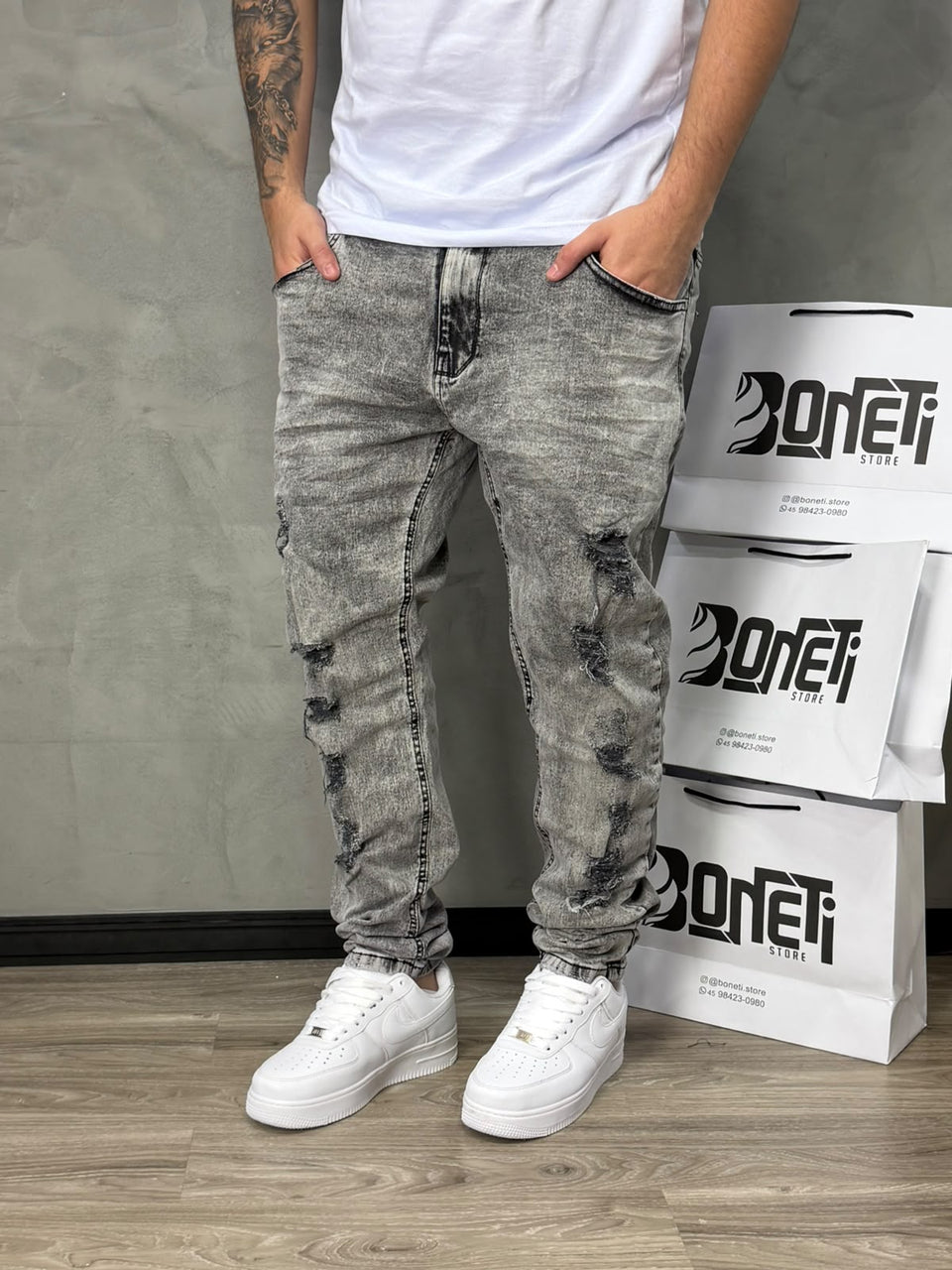 CALÇA JEANS SKINNY CINZA CITY DENIM - 6597