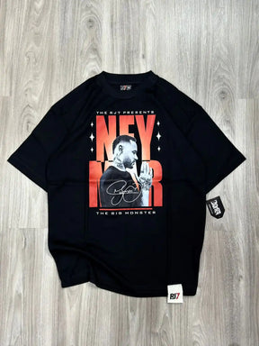 CAMISETA OVERSIZED RJ7 NEY MONSTER - PRETA
