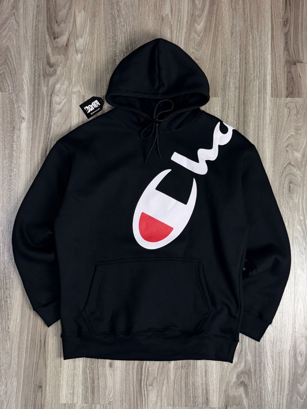 MOLETOM CANGURU CHAMPION BIG LOGO - PRETO