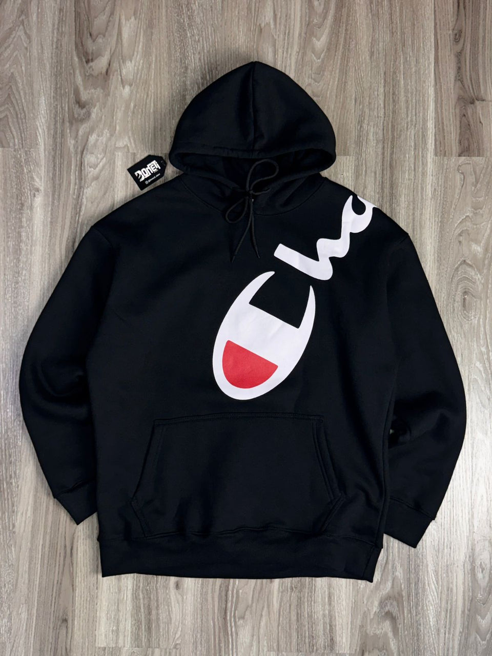 MOLETOM CANGURU CHAMPION BIG LOGO - PRETO