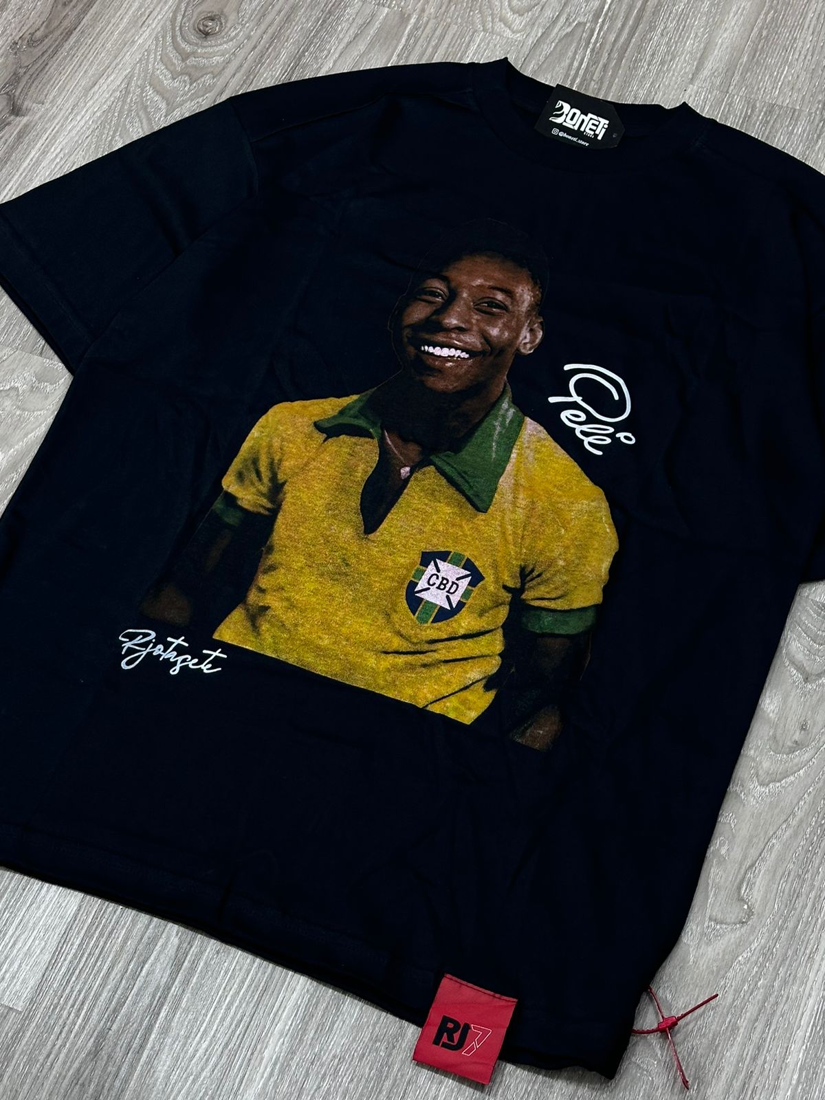 CAMISETA OVERSIZED RJ7 PELÉ BRASIL - PRETO