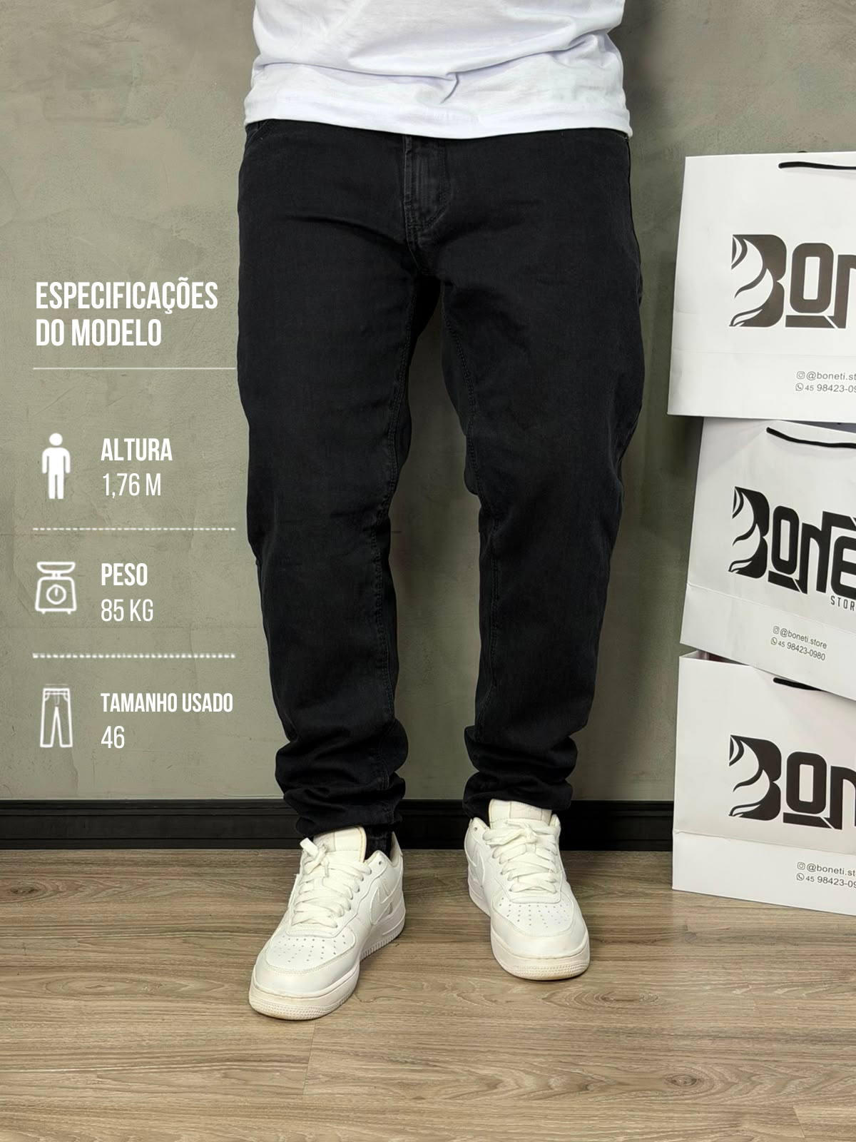 CALÇA JEANS SKINNY PRETA JAY JONES - 8780