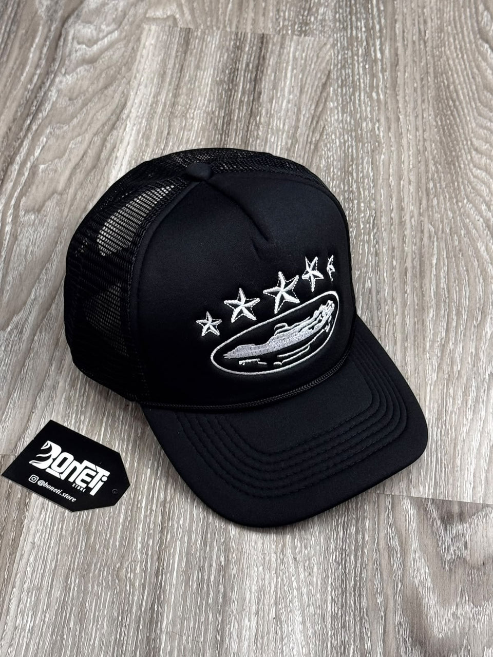 BONÉ TRUCKER CORTEIZ 5 STARS BLACK