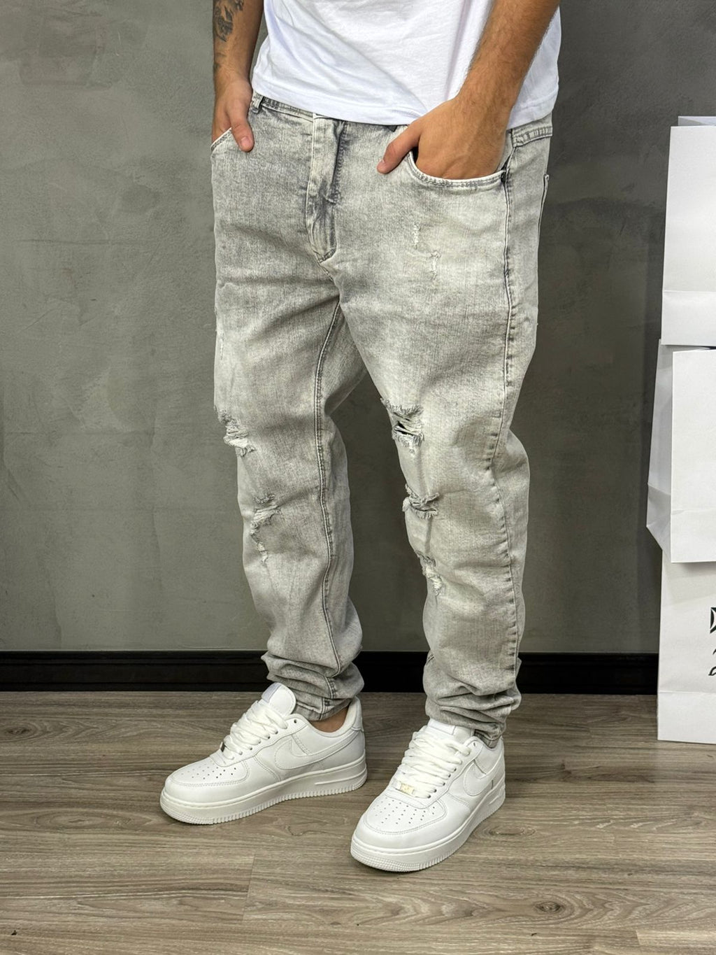 CALÇA JEANS SKINNY CINZA JAY JONES - 8442