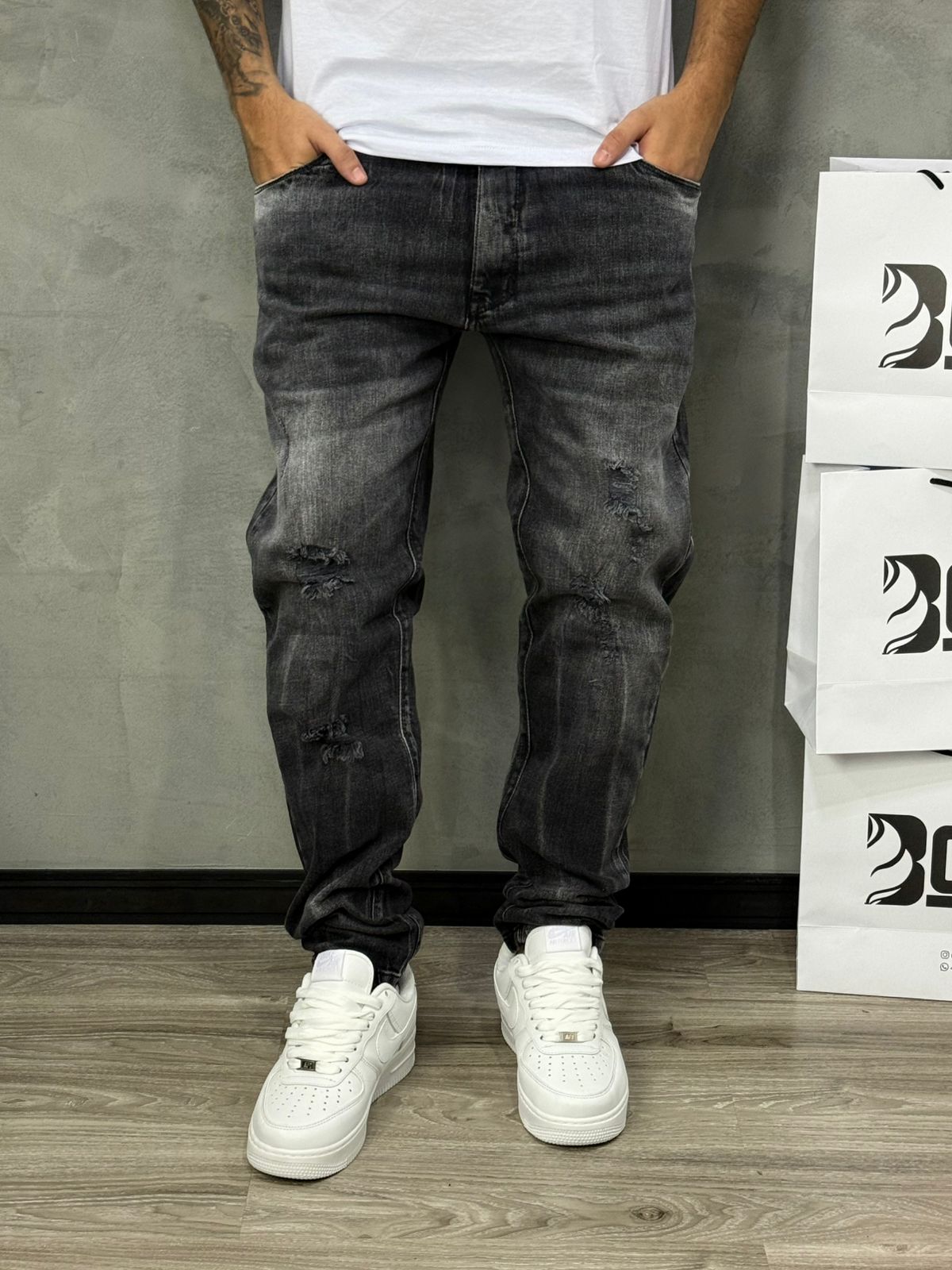 CALÇA JEANS SKINNY ESTONADA PRETA JAY JONES - 8463