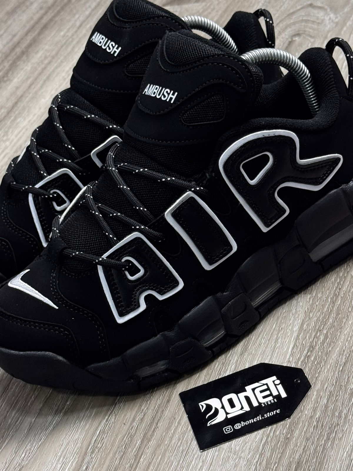 TÊNIS NK AIR MORE UPTEMPO LOW - BLACK WHITE