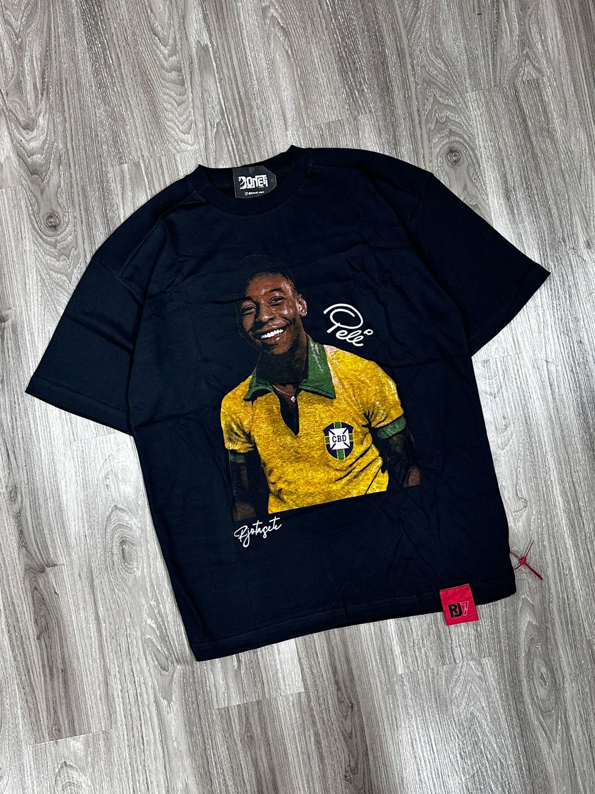 CAMISETA OVERSIZED RJ7 PELÉ BRASIL - PRETO