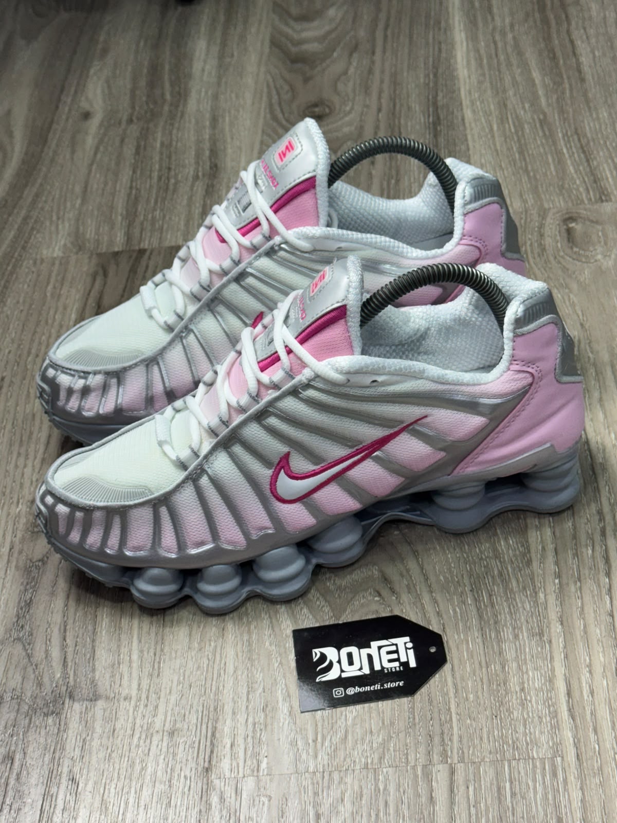 TÊNIS NK SHOX TL 12 MOLAS - METALLIC PLATINUM PINK FOAM