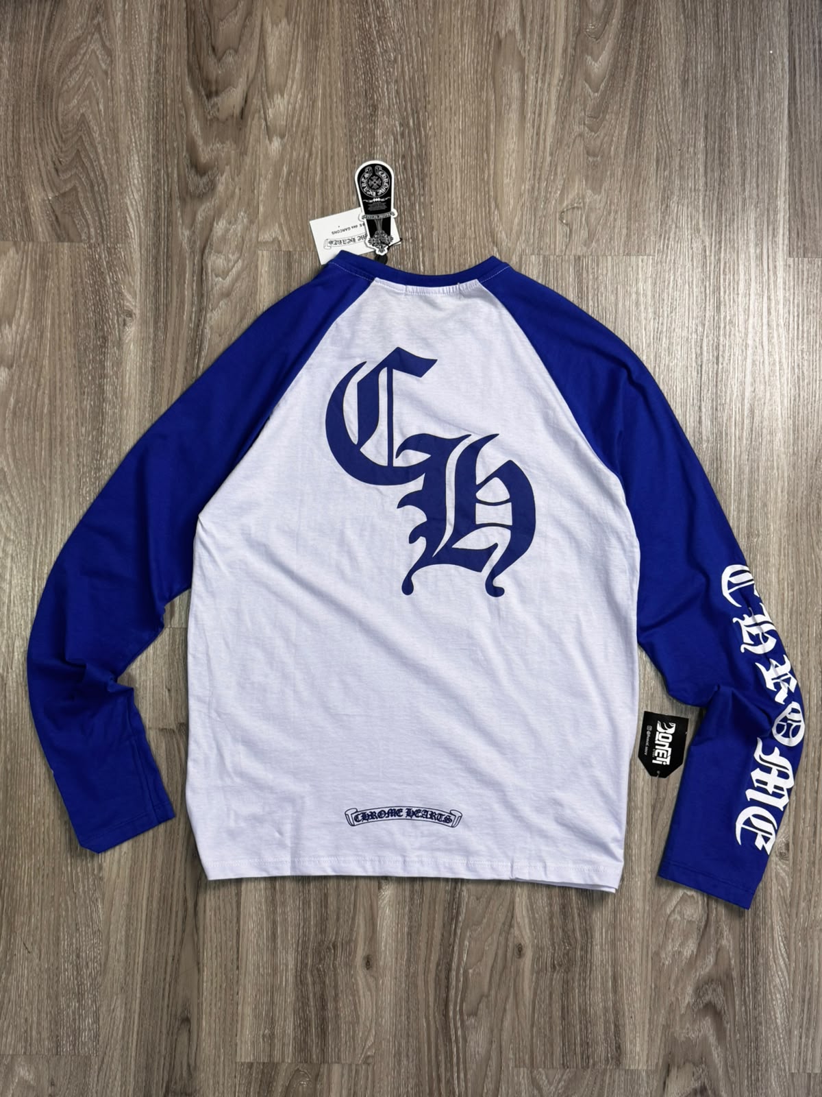 CAMISETA CHROME HEARTS LONG SLEEVE - WHITE BLUE