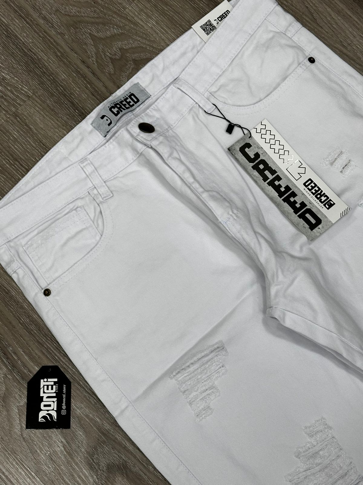 SHORTS JEANS CREED - BRANCO