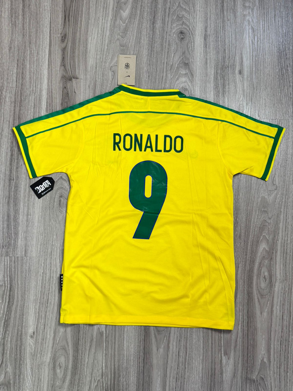 CAMISA RETRÔ BR 1998 RONALDO 9 - AMARELA