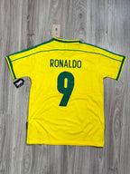 CAMISA RETRÔ BR 1998 RONALDO 9 - AMARELA
