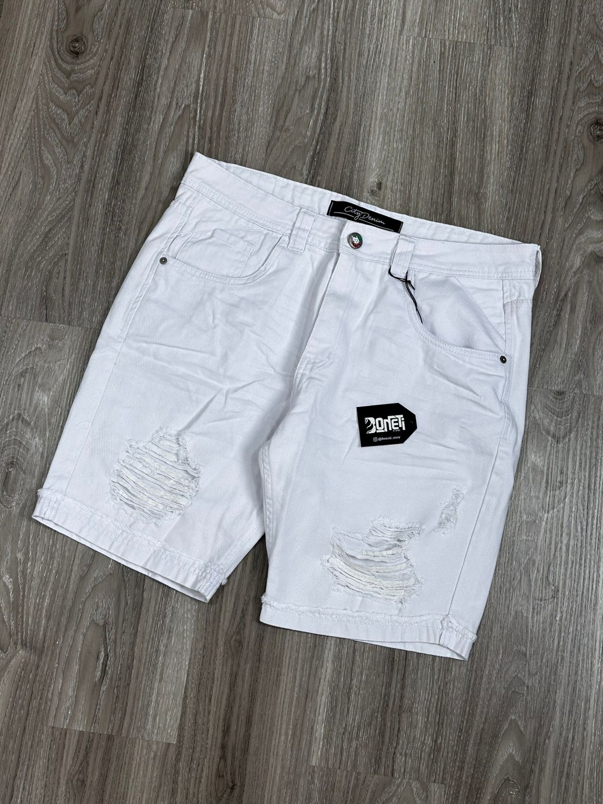 SHORTS JEANS BRANCO CITY DENIM - 19