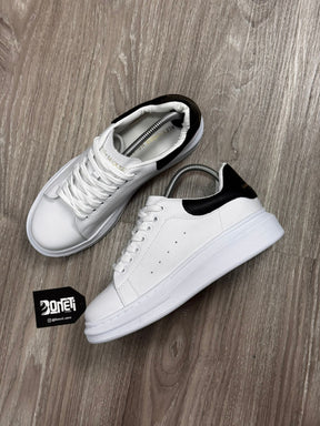 TÊNIS MCQUEEN COURO - BRANCO E PRETO