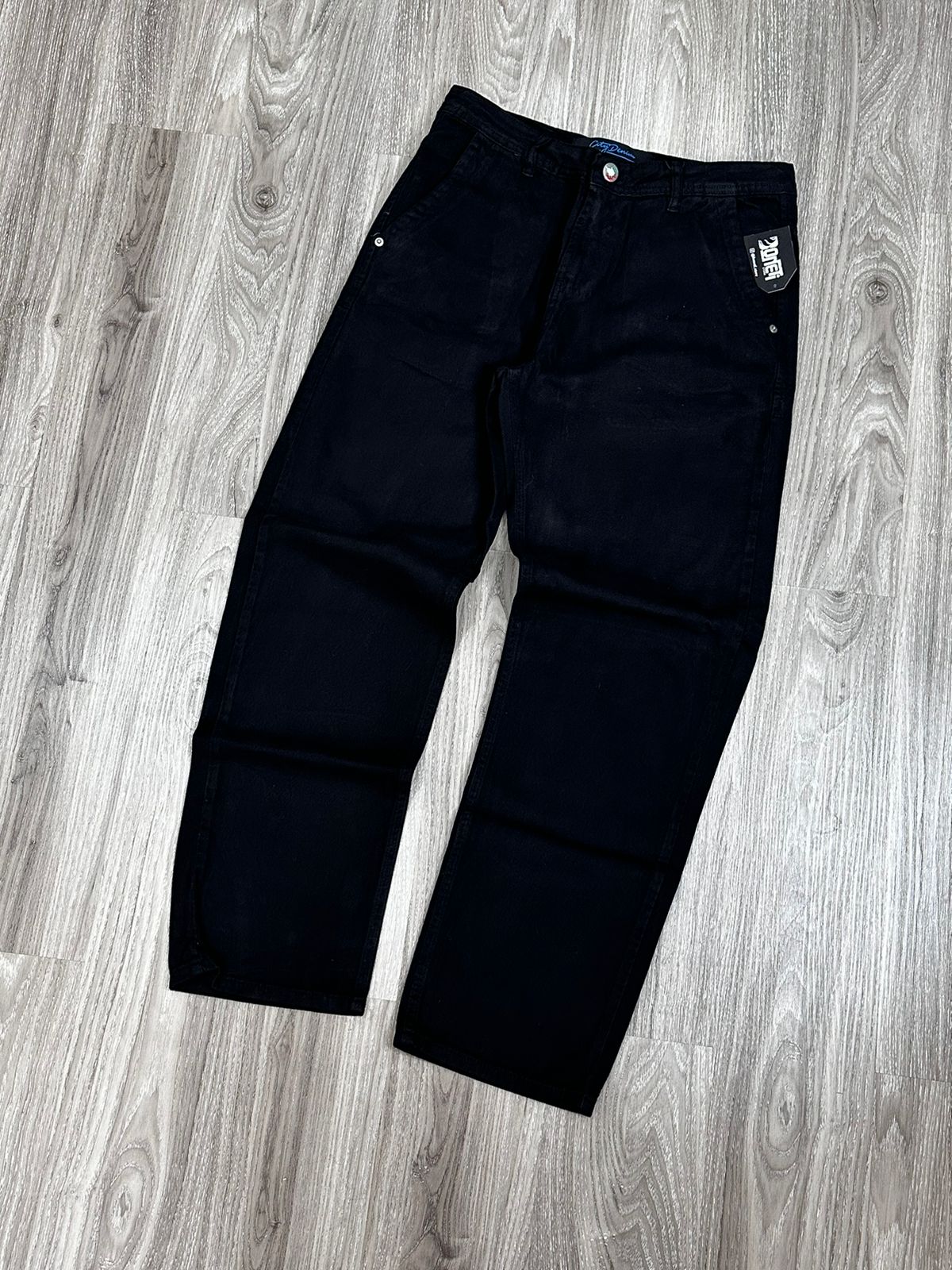 CALÇA JEANS PRETA OVERSIZED CITY DENIM