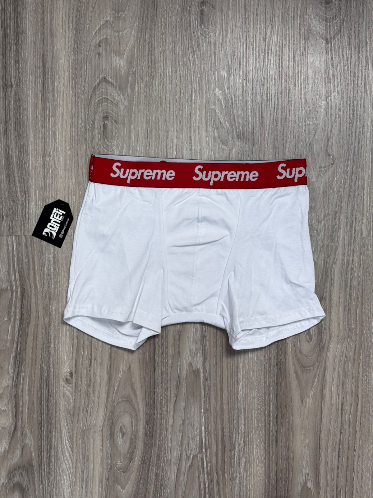 CUECA BOXER SUP - BRANCO E VERMELHO