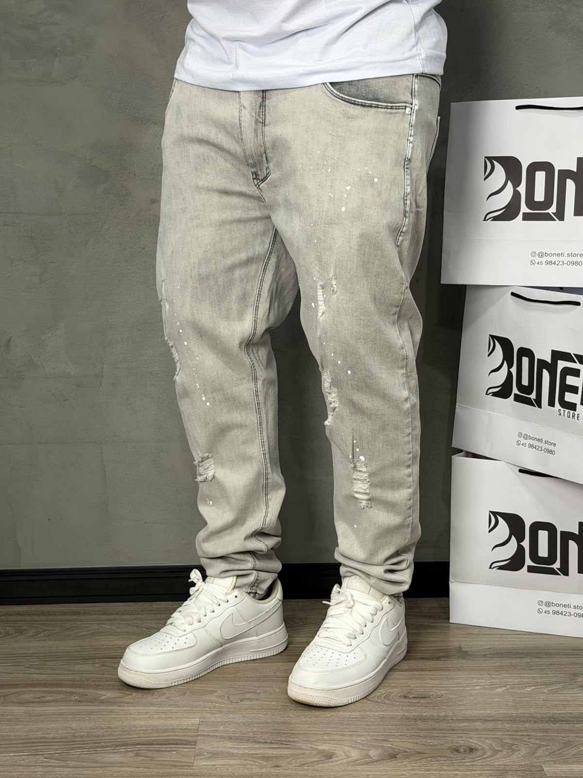 CALÇA JEANS SKINNY CINZA JAY JONES - 8434