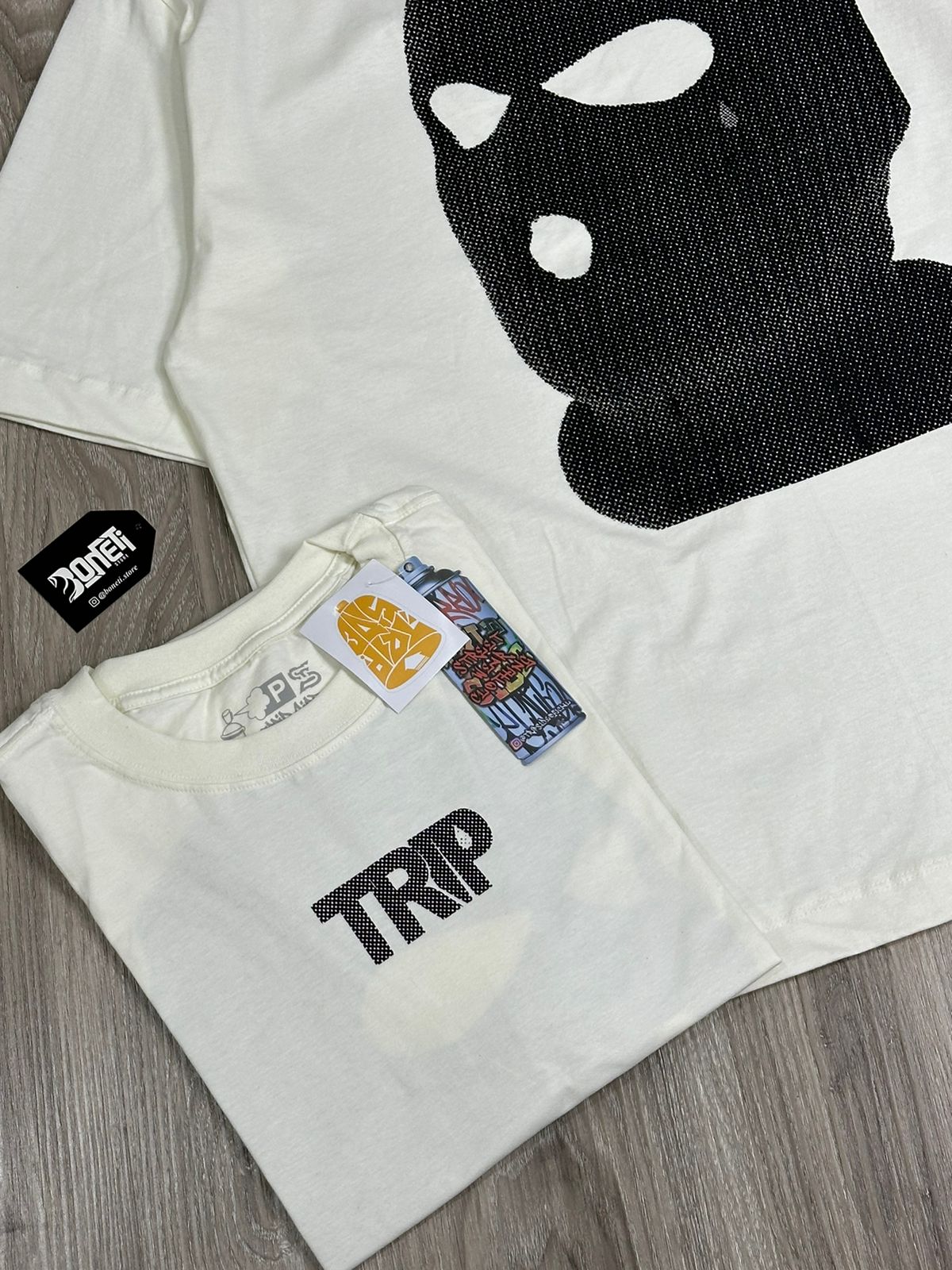 CAMISETA OVERSIZED TRIP BALACLAVA - OFFWHITE