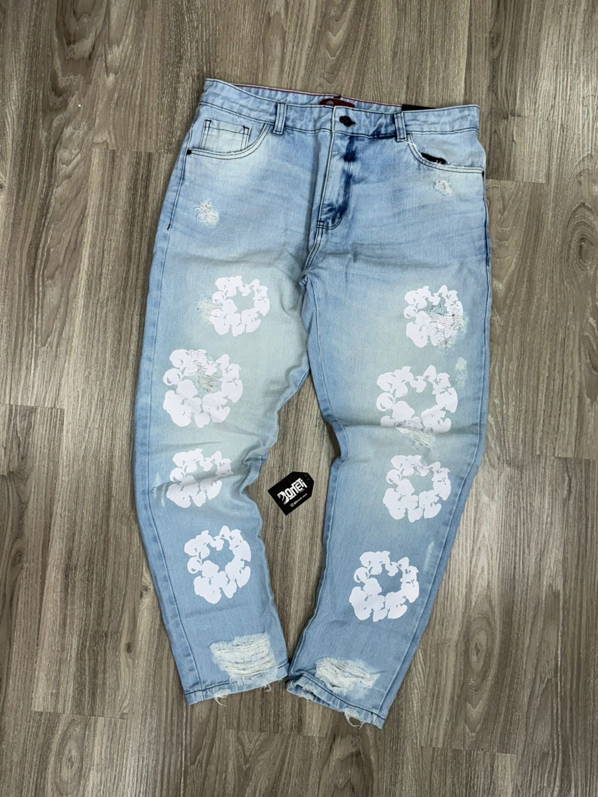 CALÇA JEANS RETA FLOWERS JAY JONES